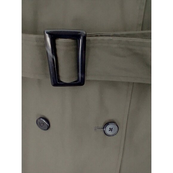 Forever 21 Women's Trench Coat Army Green Mid Length Belt Pockets Cotton - Large - Picture 5 of 12